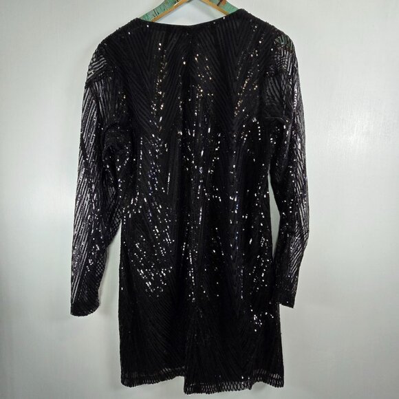 City Chic Micah Black Sequin Long Sleeve Dress, XS, NWT - Picture 9 of 12